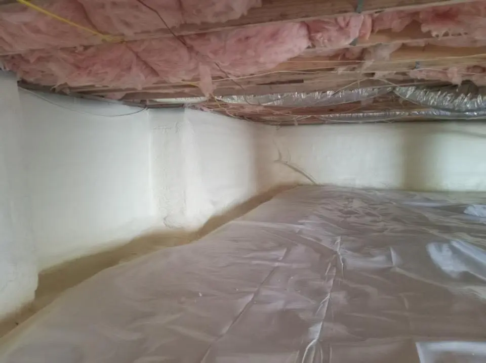 Crawl space encapsulation with closed-cell spray foam for Attic Insulation in Reedley