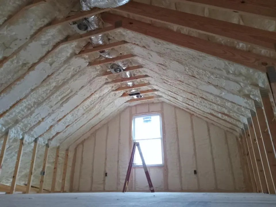 Spray foam roofing application for Crawl Space Insulation project in Reedley